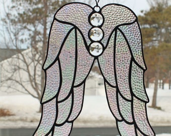 Stained Glass Angel Wings - 11-1/2 inches tall