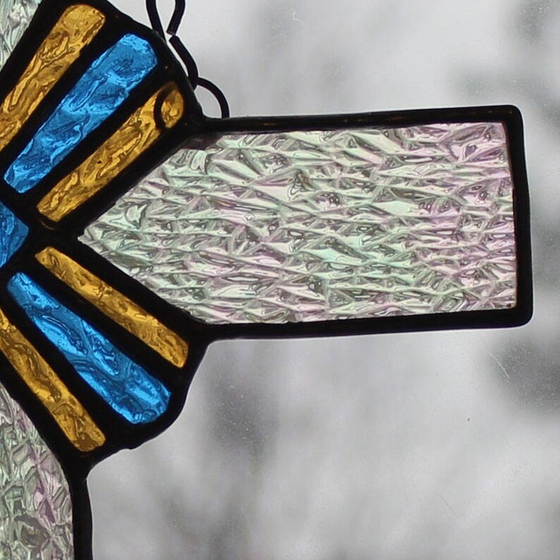 Stained Glass Cross 10 in. tall Cross with Center Design Etsy
