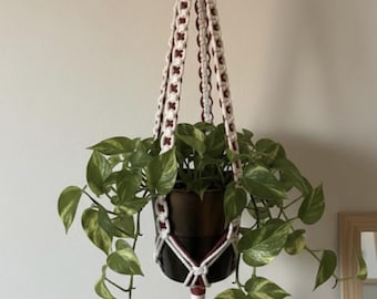 Handmade Macramé Plant Hanger | Boho Hanging Planter | Cotton Rope Plant Holder | Indoor Wall Decor