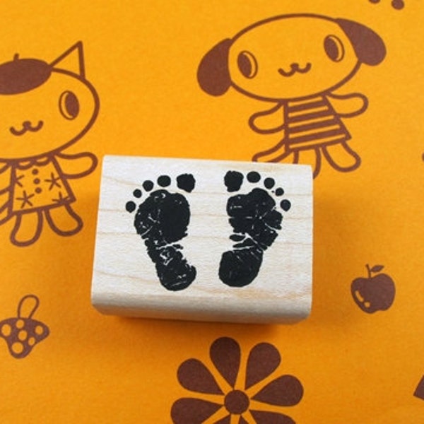 Baby Footprint Rubber Stamp