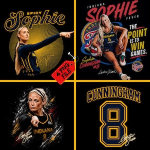 Sophie Cunningham PNG: Grafisk t-shirt med kvinnlig basketspelare (digital nedladdning)