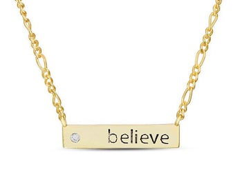 Believe charm Necklace/Believe Necklace/Inspirational Necklace