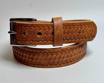 Amish Made Harness Leather Belt – Heavy Duty Full Grain Work Belt (Lifetime Warranty)