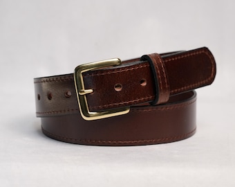 Men’s Brown Dress Belt – Full Grain, Amish Made, 1.25" or 1.5" Width