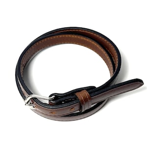 Brown Raised Center Leather Belt Top View