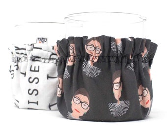 Reversible Drink Sleeve Cover Cozy | Ruth Bader Ginsburg/I Dissent