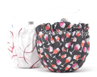 Reversible Drink Sleeve Cover Cozy | Rosé/Wine Stains