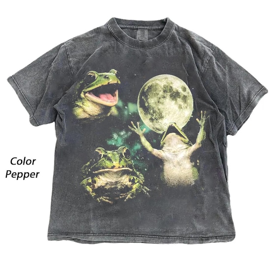 Frog Moon Shirt, Vintage Cottagecore Frog Tee, Retro Nature Graphic T-Shirt, Whimsical Woodland Animal Shirt, Frog Lover Gift