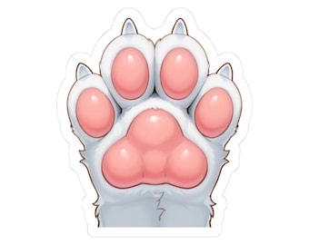 autocollant rose de patte de chat | Décalcomanie en vinyle kawaii