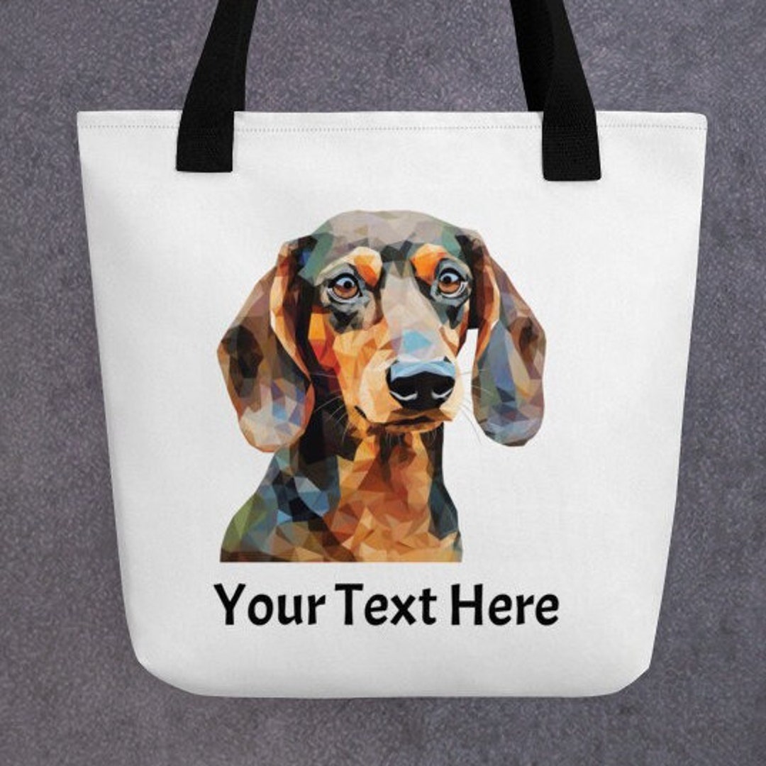 Personalized Dachshund Tote Bag Mosaic Pattern Etsy