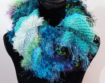 Handwoven Scarf /Shawl - turquoise