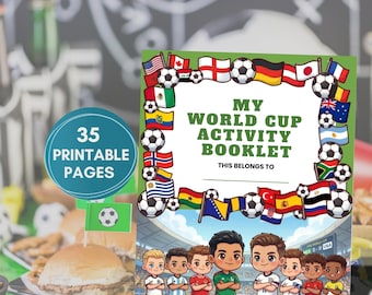 Kids Soccer World Cup Activity Pack Printable Football Activities and Geography Games (Instant Download and Print)