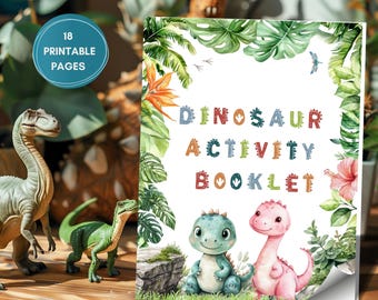 Printable Dinosaur Activity Booklet for Kids Dino Parties (Instant Download)