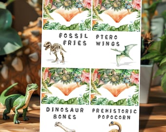 Dinosaur Party Food Tents, Dino Buffet Labels, Fun Placecards (Digital Download)