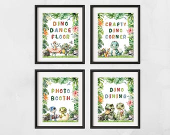 Dinosaur Party Posters: 10 Pack Dino-themed Signs (Digital Download)