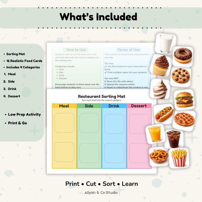 Restaurant Food Sorting Activity | Life Skills, Special Education ...