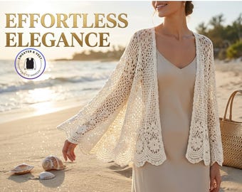 Öffnen Sie die Spitze Strickjacke | Floral gehäkelte Shrug | Leichter, lässiger Shrug für Frauen | Boho Strand Abdeckung | Sommer Open Stitch Oberbekleidung