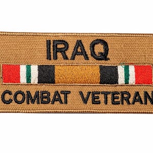 Iraq Combat Veteran Iron-On Patch • Military Heat Transfer Patch • 10 × 4.9 cm