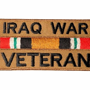 Toppa termoadesiva veterano della guerra in Iraq • Toppa militare termoadesiva • 10×5,1 cm