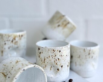 Handmade Ceramic Thumb Cup|Wheel Thrown Coffee Cup|Coastal Pottery