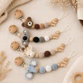 Personalized Crochet Animal Pacifier Clip with Name Custom Baby Dummy Chain Handmade Newborn Soother Holder Baby Shower Gift product logo