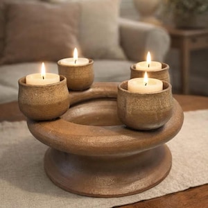 Vintage 1980-tals Andy Phibbs Studio keramikkandelaber