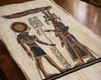 Hamdy El-Farouky signierte ägyptische Papyrus Kunst - Ra & Pharao - 1990er Jahre