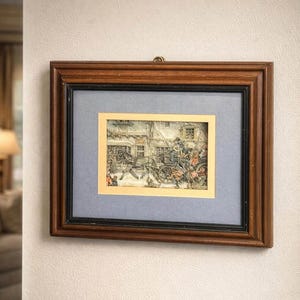 Vintage Anton Pieck 3D Shadow Box St. Nicolaas Winter Scene 1970s