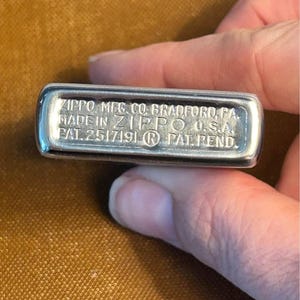 Vintage 1953-1955 Zippo Windproof Lighter in Original Candy Stripe Box | Brushed Chrome Pat. 2517191 image 9