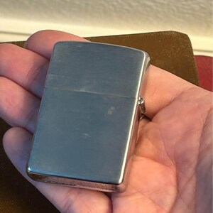 Vintage 1953-1955 Zippo Windproof Lighter in Original Candy Stripe Box | Brushed Chrome Pat. 2517191 image 8