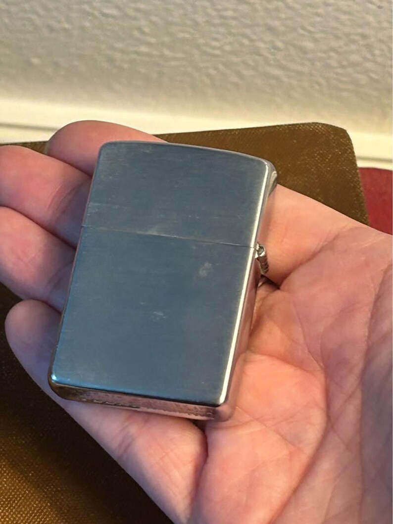 Vintage 1953-1955 Zippo Windproof Lighter in Original Candy Stripe Box | Brushed Chrome Pat. 2517191 image 8