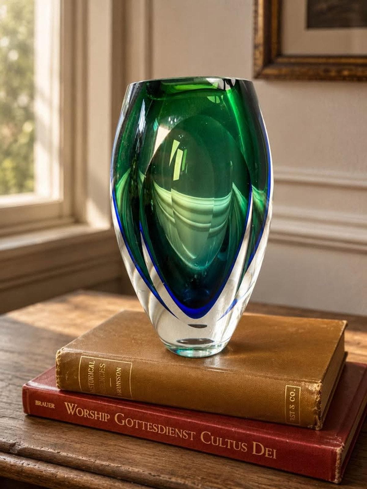 ✨緑色のイタリア製のガラスアート Green Murano Art Glass Vase - Etsy