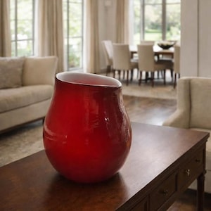 Tung Studio Art Glass Ruby Floor Vase - 40 cm