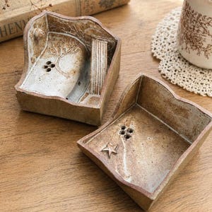 Vintage Studio Pottery Diorama Puzzle Box Incense Burner With Secret Landscape Interior