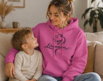 Sudadera con capucha "Leona Mamá" para mujer – Regalo para mamá – Sudadera para el Día de la Madre