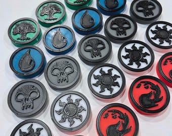 3D Printed Mana Tokens: MTG Tabletop Gaming Tokens