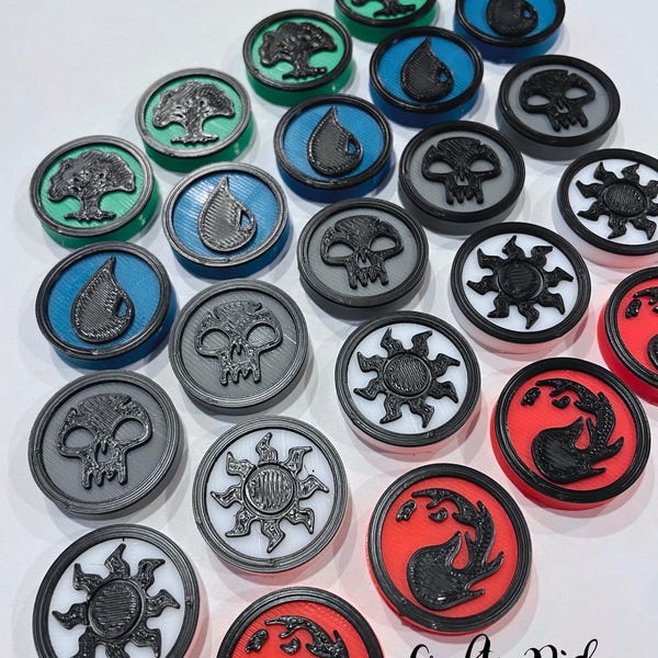 3D Printed Mana Tokens: MTG Tabletop Gaming Tokens