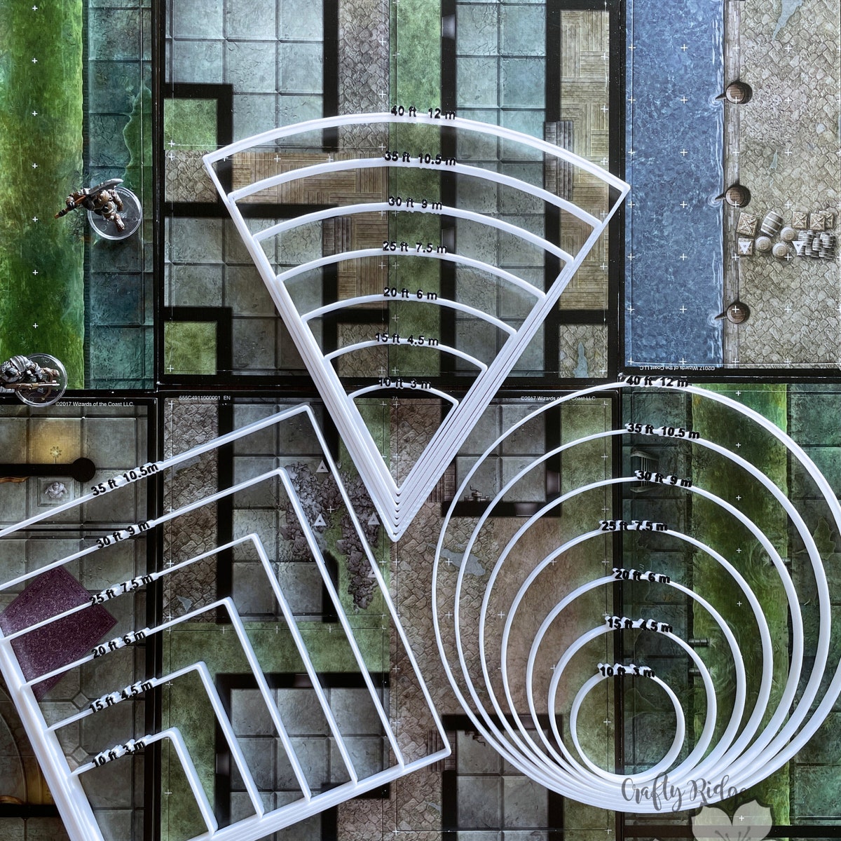 3D Printed Area of Effect Templates: TTRPG Spell Size Tool - Etsy