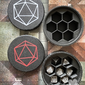 D20 Dice Box - Dice Box - Screw Top Dice Box - 3D Printed Dice Box