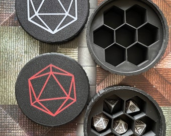 Scatola per dadi D20 stampata in 3D: contenitore in PLA con tappo a vite