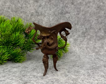 Antique bronze three-legged wine cup ornament/home desktop craft decoration