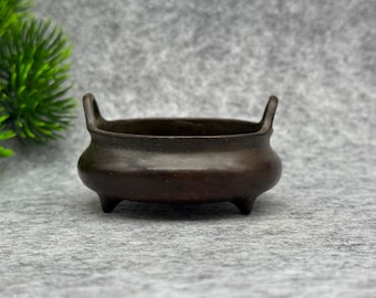 Vintage Bronze Carved Incense Burner, Home Decoration & Feng Shui Statue