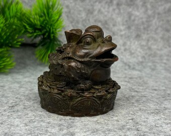Vintage Bronze Money Toad Incense Burner | Feng Shui Wealth Decor