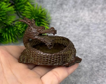 Vintage Bronze Dragon Incense Burner Chinese Dragon Decor