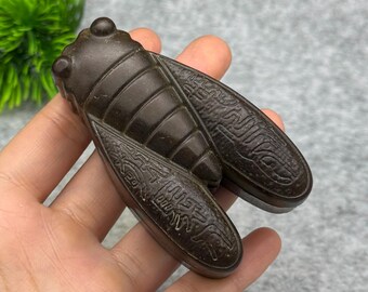 Vintage Bronze Carved Cicada Box-Feng Shui Ornaments