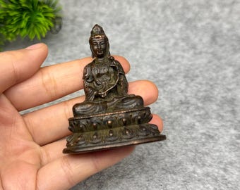 Vintage Bronze Carved Guanyin Statue – Home Decoration ,Fengshui statue