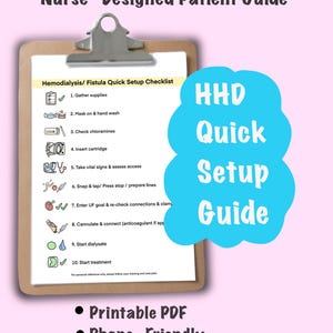 Home Hemodialysis Checklist | Fistula Patient Guide (Digital Download)