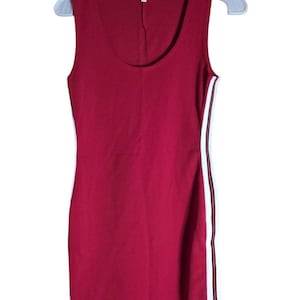 black dress with red and white stripe down the side Brandy Melville Striped Dresses for Women for sale