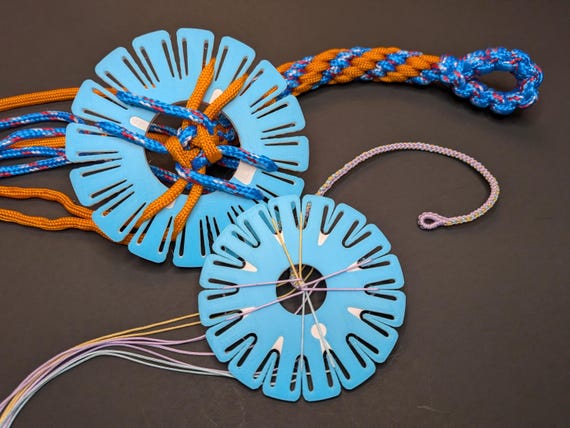 Kumihimo Braiding Disk Set | HimoGrip & Para16 Paracord Loom Bundle | Heavy Duty 16 Slot Fiber Crafting Tool Set | Cordage and Rope Jig