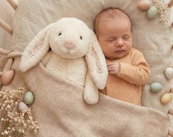 Personalized Baby Sleeping Bunny Plush Toy,Customized Bunny Plush Doll With Baby's Name,Custom Adorable Bunny Plush Toy For Your Baby